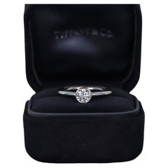 26692 Tiffany & Co Bezet Platinum 0.70ct H VS2 Round Diamond Engagement Ring 7