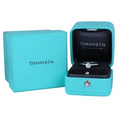 26648 Tiffany & Co Platinum Round 0.52 H VVS1 Diamond Solitaire Engagement Ring