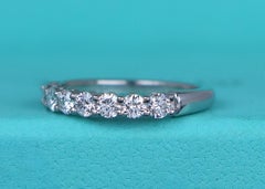 26643 Tiffany & Co Platinum 3mm Forever 0.57ct Diamond Wedding Band Ring 6