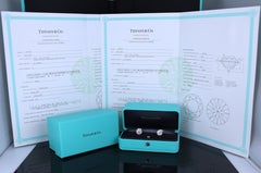 26582 Tiffany Co Soleste Platinum 2.66ct G VS1 Round Diamond Halo Stud Earrings