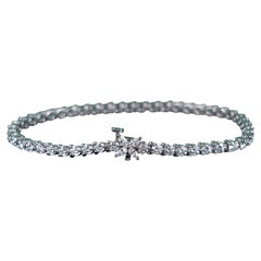 26613 Tiffany Victoria Platinum 4.49ct Marquise Round Diamond Tennis Bracelet