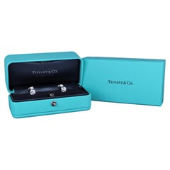 26594 Tiffany Co Platinum 2.00ct F VVS2 Round Diamond Three Prong Stud Earrings