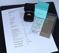 26617 Tiffany & Co Platinum 0.84ct G VVS2 Round Pave Diamond Engagement Ring