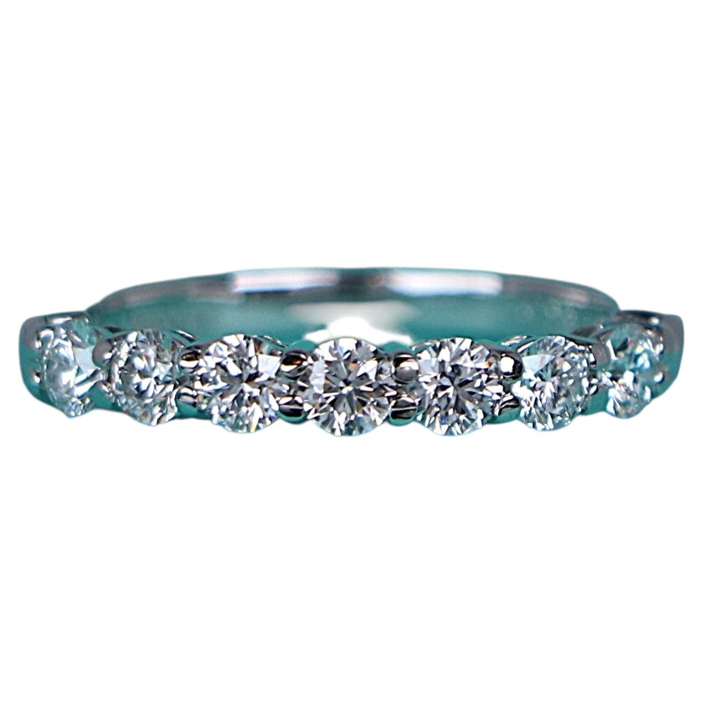 26551 Tiffany & Co Forever Platinum 9 Round Diamond 2.2mm Wedding Band Ring 5.25 For Sale