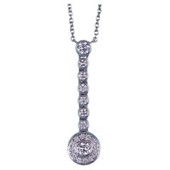 26498 Tiffany & Co Platinum Diamond Bezel Halo Circlet Drop Pendant 16" Necklace
