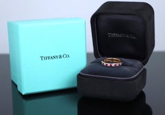 23698 Tiffany Co Lucida Diamond 18K Yellow Gold Ruby 4mm Eternity Wedding Band 6