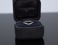 26483 Tiffany & Co Platinum Diamond Elsa Peretti Curved Wedding Band Ring 5.25