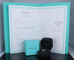 26477 Tiffany & Co Platinum 0.72ct D VVS2 Diamond Solitaire Engagement Ring