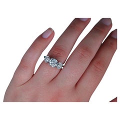 26525 Tiffany & Co D VVS1 Platinum 4.21ct Three Stone Diamond Engagement Ring