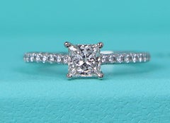 26841 Tiffany & Co Novo Platinum 0.64 I VVS1 Princess Diamond Engagement Ring 5