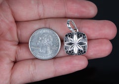 26837 David Yurman Silver Black Pave Diamond NorthStar Maritime Amulet Pendant