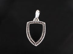 26835 David Yurman Sterling Silver Black Onyx Pave Diamond 27mm Amulet Pendant
