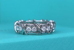 26850 Tiffany Co Schlumberger X Platinum Sixteen Stone Diamond Ring Band Sz 7.5