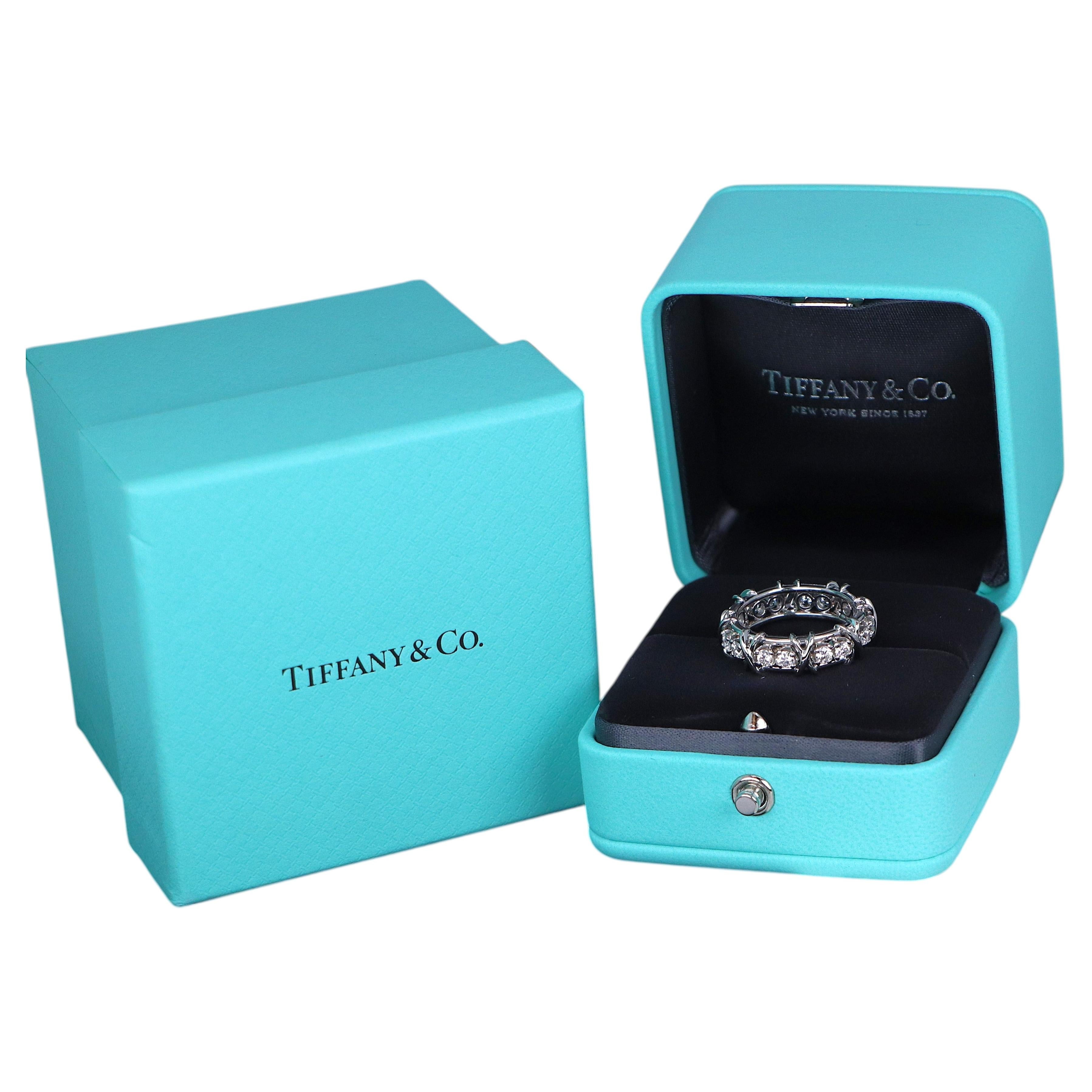 26850 Anillo de diamantes «Schlumberger X Platinum Sixteen Stone» de Tiffany & Co., talla 7,5