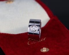 26827 Cartier Love 18K White Gold 0.30ct Diamond 10.8mm Wide Ring Band #48 4.5