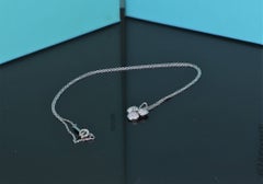 17843 Tiffany & Co Platinum Pave Diamond Flower Pendant 16'' Chain Necklace