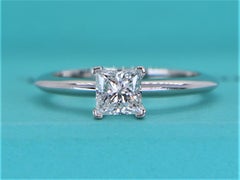 19620 Tiffany Co Platinum 0.64ct F VS1 Square Princess Diamond Engagement Ring 6