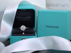 26443 Tiffany & Co Platinum F VS1 3.20ct Round Diamond Engagement Ring Size 5