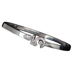 26869 Chanel N°5 18K White Gold Round Diamond Number Five Bangle 7'' Bracelet