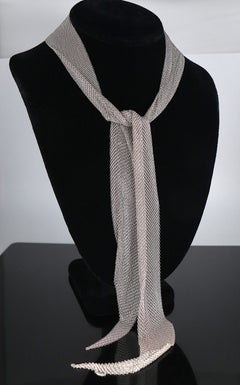 26876 Tiffany & Co Elsa Peretti Sterling Silver Mesh Scarf 36.5" Necklace 67g