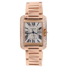 22305 Reloj automático Cartier Tank Anglaise de oro rosa de 18 quilates con diamantes, modelo WT100003, grande
