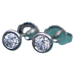 26405 Tiffany Co Elsa Peretti Platinum 0.34ct Diamond By The Yard Stud Earrings