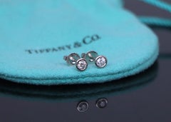 26405 Tiffany Co Elsa Peretti Platinum 0.34ct Diamond By The Yard Stud Earrings