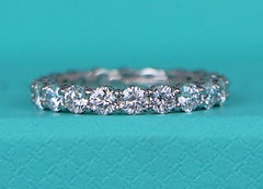 26357 Tiffany Co Forever Platinum 1.64ct Diamond 3mm Eternity Wedding Band 4.75