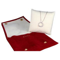 22161 Cartier Entrelaces 18K White Gold Pave Diamond Knot Pendant 16" Necklace