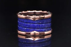26451 Bvlgari Bulgari B.Zero1 18K Rose Gold 12mm Lapis Lazuli 4 Row Band #51
