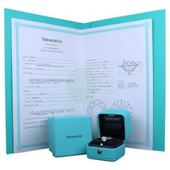 26883 Tiffany & Co. Bague de fiançailles en platine avec un diamant rond de 1,20 ct, pureté I, qualité VS1, serti à 6 griffes