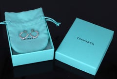 26885 Tiffany & Co Platinum 1.10ct Round Diamond Inside-Out Hoop Earrings