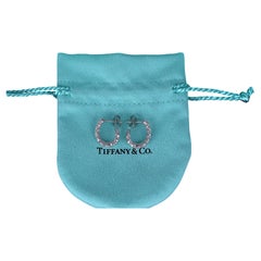 26885 Tiffany & Co Platinum 1.10ct Round Diamond Inside-Out Hoop Earrings