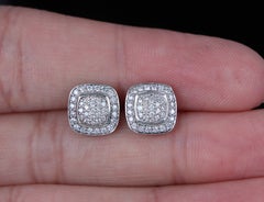22319 David Yurman Sterling Silver Diamond 6.5mm Albion Petite Stud Earrings