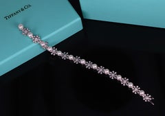 26887 Tiffany & Co Platinum Paloma Picasso Diamond Pearl Daisy Flower Bracelet