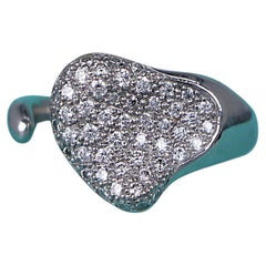 22333 Tiffany & Co Elsa Peretti Platinum Pave Diamond Full Heart Wrap Open Ring