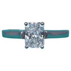 22337 Tiffany Co Lucida Platinum 1.09ct G VS1 Radiant Diamond Engagement Ring
