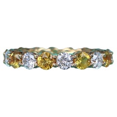 26888 Tiffany & Co Forever 18K Gold Yellow Sapphire Diamond Eternity Band 4.25