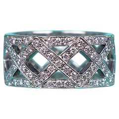 26891 Tiffany & Co Platinum Pave Diamond Eternity 8.5mm X Braided Ring Band 5
