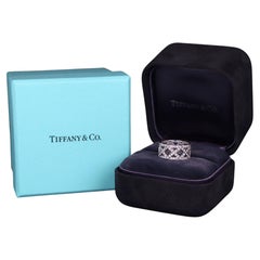 26891 Tiffany & Co Platinum Pave Diamond Eternity 8.5mm X Braided Ring Band 5