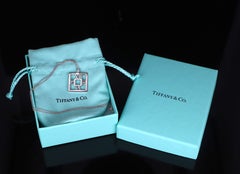 26890 Tiffany Co Atlas 18K White Gold Diamond Roman Numerals Square Pendant 16"