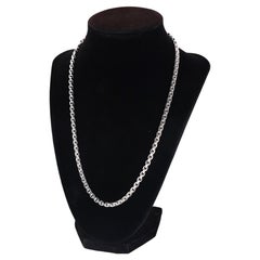 26896 Tiffany & Co. 18K White Gold 5mm Box Chain Lobster Chain Necklace 75g