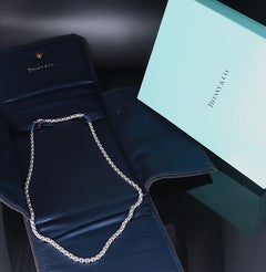 26896 Tiffany & Co. 18K White Gold 5mm Box Chain Lobster Chain Necklace 75g