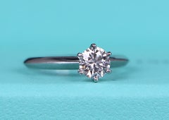 26908 Tiffany & Co Platinum 0.49ct I VVS1 Diamond Solitaire Engagement Ring 5