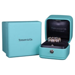 27016 Tiffany Co 18K Yellow Gold PLAT Schlumberger X 16 Diamond Band Ring 6.25