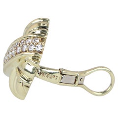 26323 Jose Hess 18k Yellow Gold 2 Row Pave Set Diamond Earrings