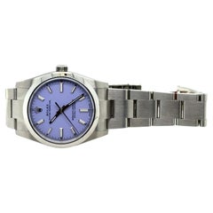 Rolex Oyster Perpetual 34mm Lavender Dial Oystersteel Watch NEW FULL SET