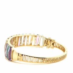 Bracelet jonc Effy en or jaune 14 carats avec pierres précieuses multicolores