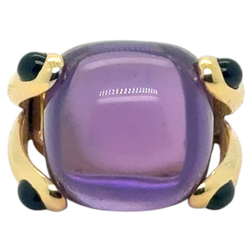 Bague de cocktail « Candy Ring » de Verdura, en améthyste et tourmaline verte, en or jaune 18 carats