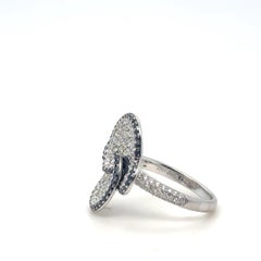 Simon G 18K White Gold 1.70 Carat Black and White Diamond Cocktail Ring